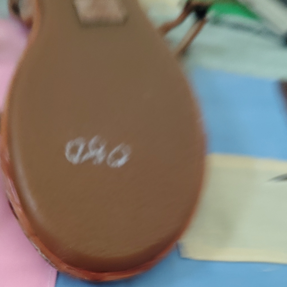 Frye Tan Leather Leaf Appliqué Sandals - Picture 6 of 6